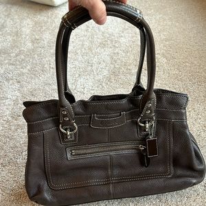 Dark brown Coach handbag